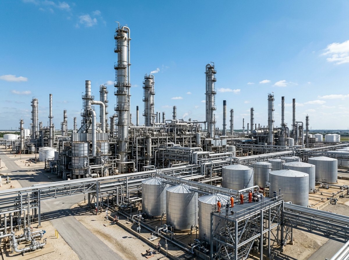 Industrial petrochemical plant facilities