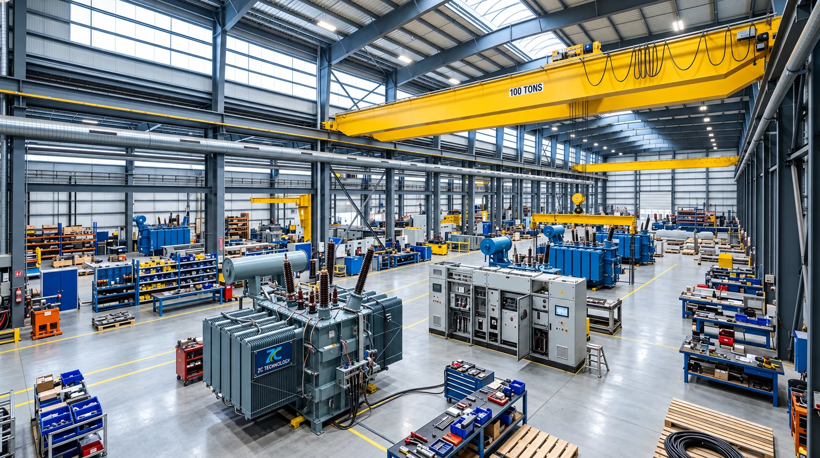 Modern transformer manufacturing plant